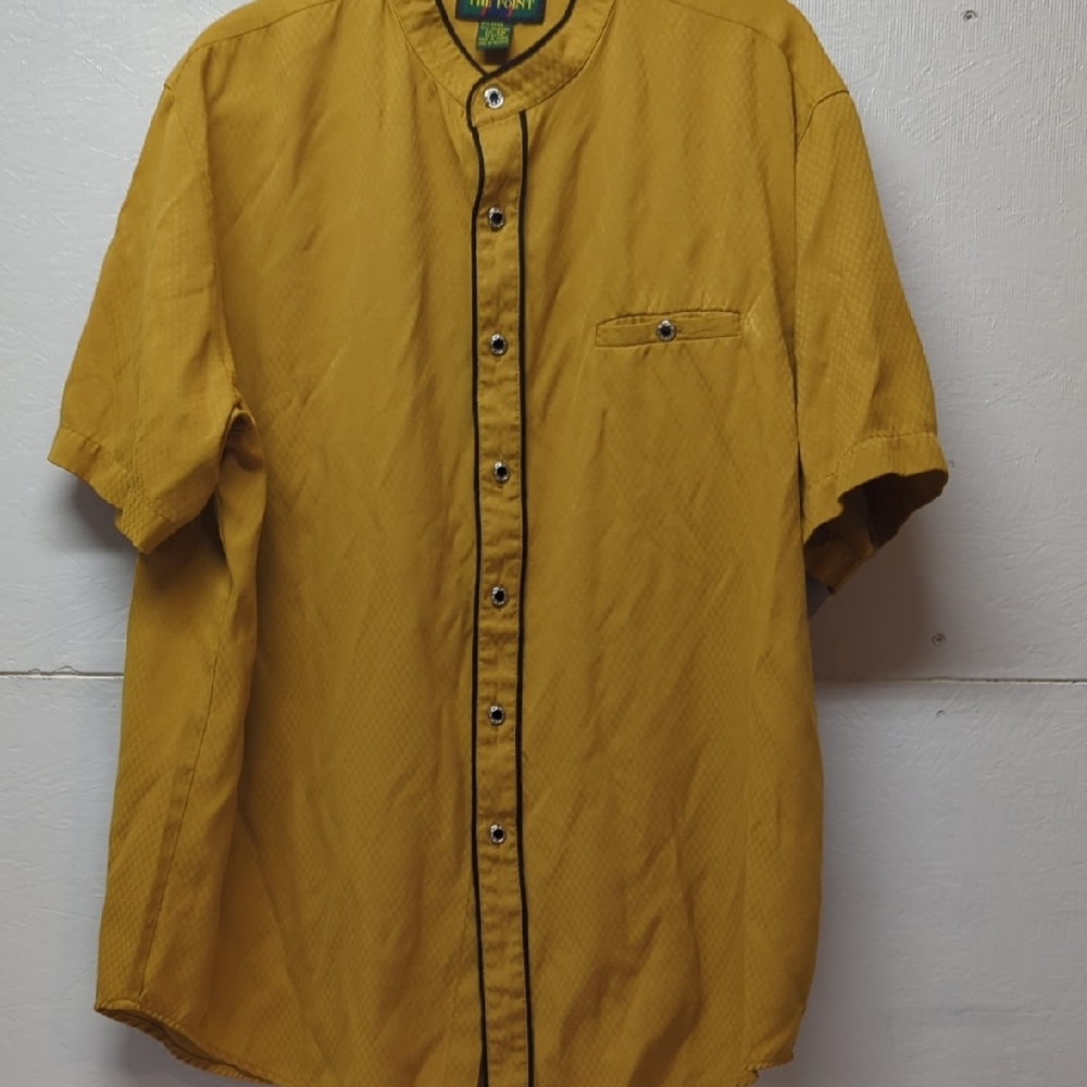 Yellow Casual Button Down Shirt with Relaxed Fit